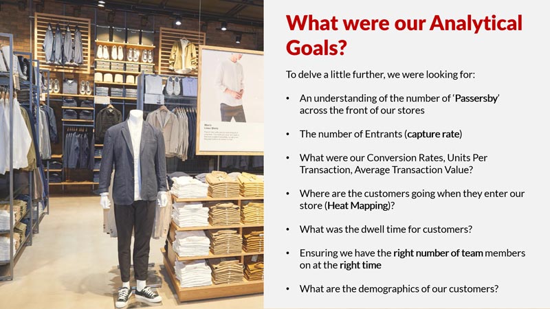 In-Store Analytics for Bricks and Mortar Retail What were our Analytical Goals?