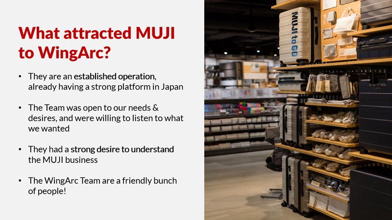In-Store Analytics for Bricks and Mortar Retail What attracted MUJI to WingArc?